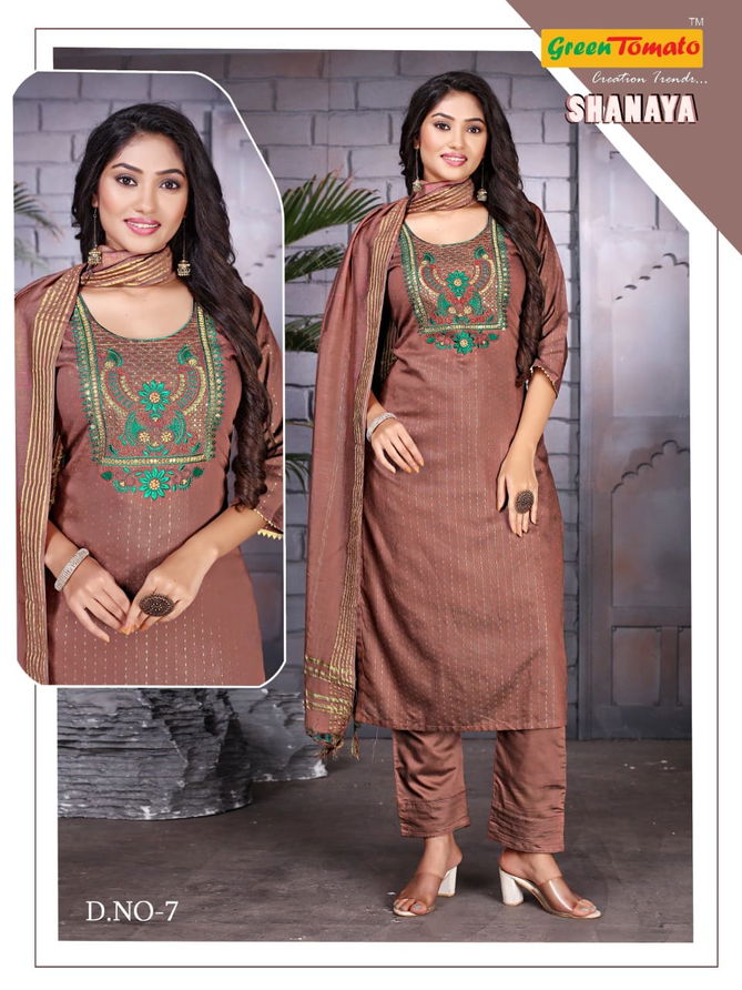 Green Tomato Shanaya New Exclusive Wear Designer Kurti Pant With Dupatta Collection